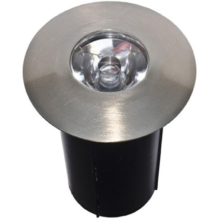Dabmar Lighting LV-LED129-SS 1W 12V Brass In-Ground Well Light With Sleeve; Matte Stainless Steel